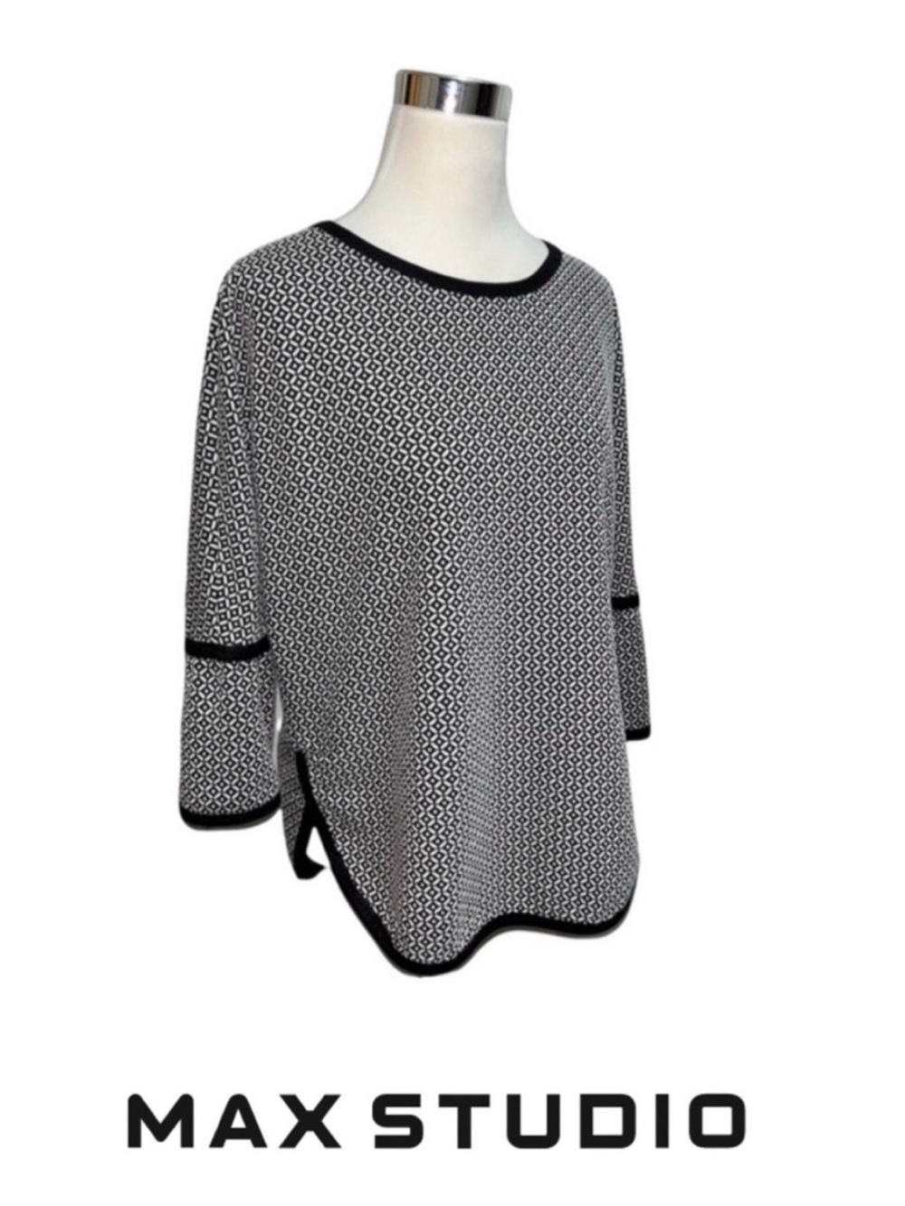 MAX STUDIO Casual Top Tunic in Black & White
